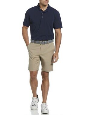 Grand Slam Mens Big Tall Tan Performance Golf Shorts 9” Expandable Waistband 46